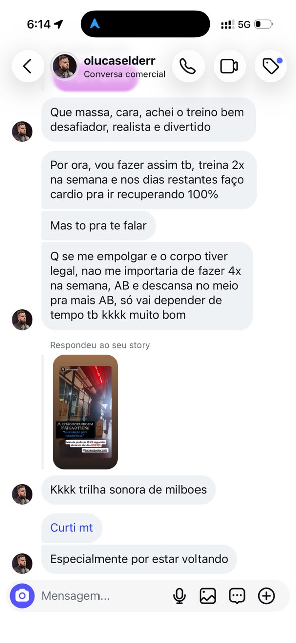 Print de conversa com aluno